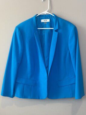 Jones Studio Blazer Womens 2X Blue Open Front Classy Professional Work Jacket